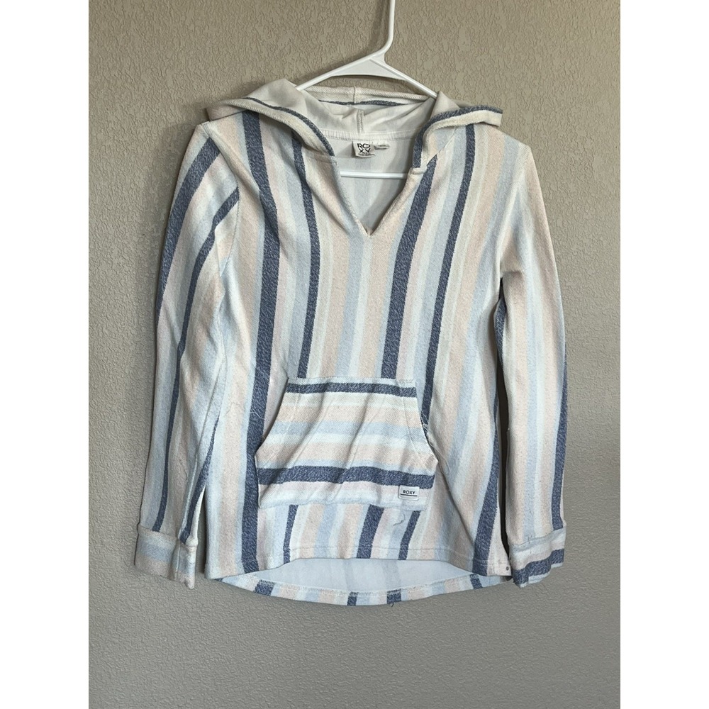 Roxy Junior Girl's French Terry Striped Hoodie Beachwear L 14/16 Streetwear